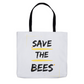 Save the Bees Outlined Tote Bag Shopping Totes bee tote bag gift for bee lover original art tote bag totes zero waste bag