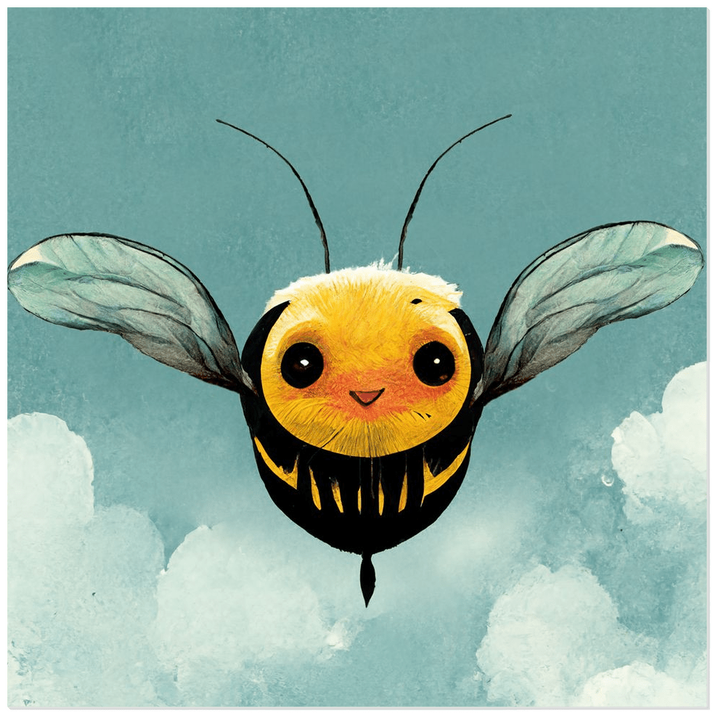Happy Blue Cartoon Bee - That Bee Place