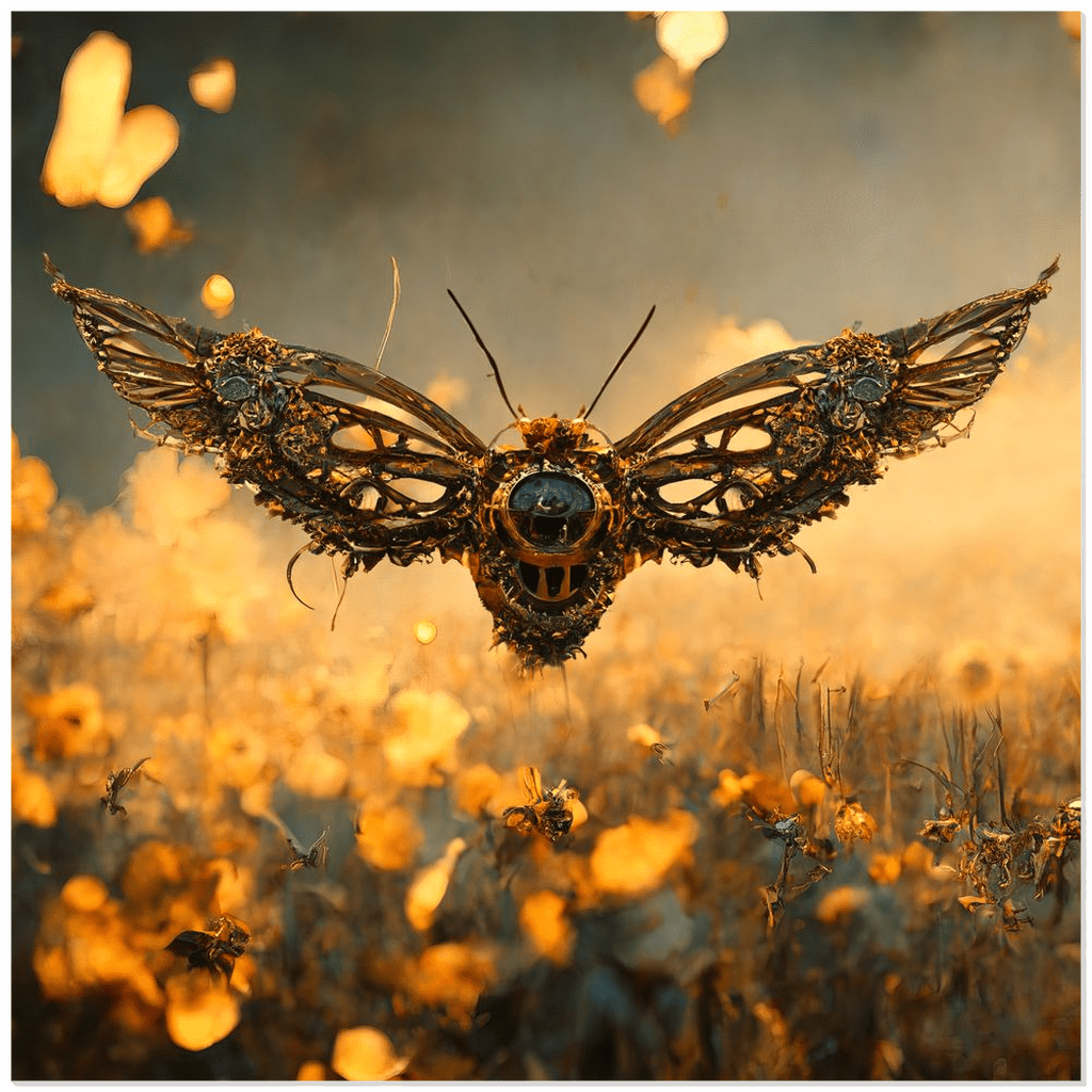 Metal Flying Steampunk Bee - That Bee Place