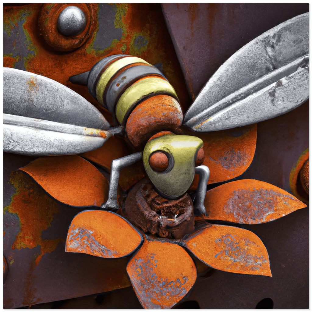 Rusted Metal Bee 14 - That Bee Place