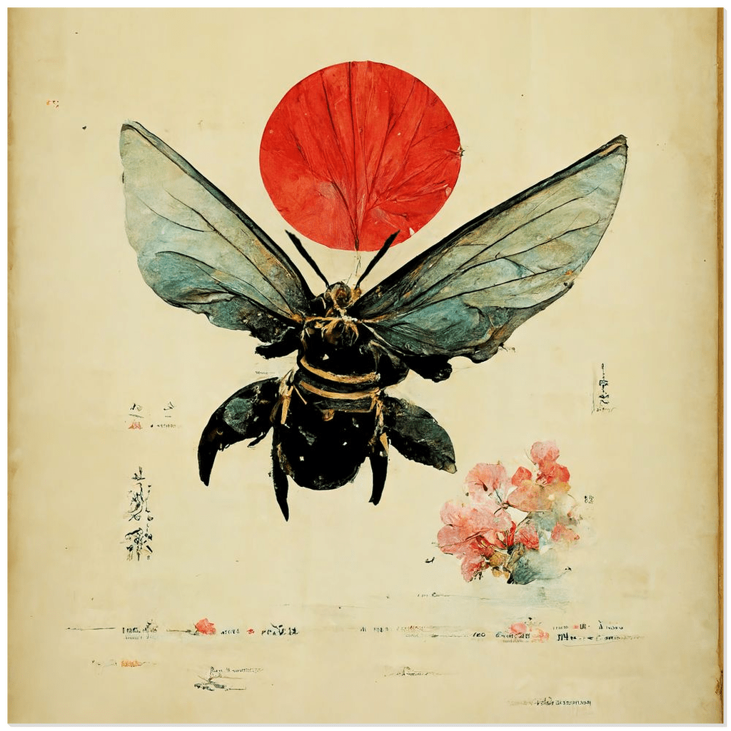 Vintage Japanese Bee with Sun - That Bee Place