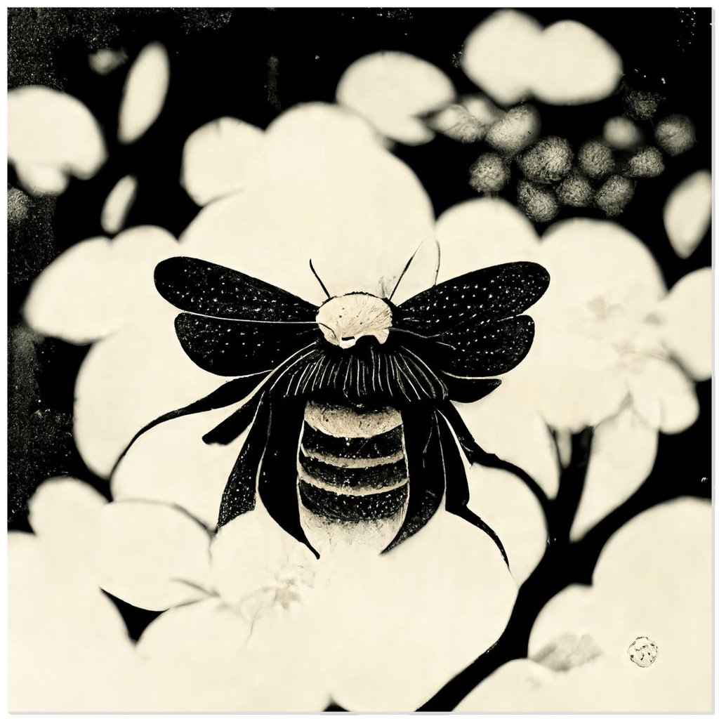 Vintage Japanese Woodcut Bee - That Bee Place
