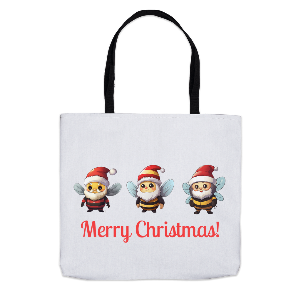 Merry Christmas Gnome Bees Tote Bag 13x13 inch Shopping Totes bee tote bag gift for bee lover gifts holiday store original art tote bag totes zero waste bag