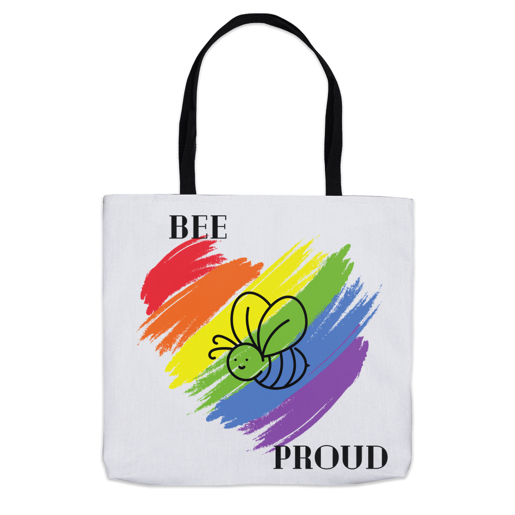 Bee Proud Heart Tote Bag 16x16 inch Shopping Totes bee tote bag gift for bee lover gifts original art tote bag totes zero waste bag