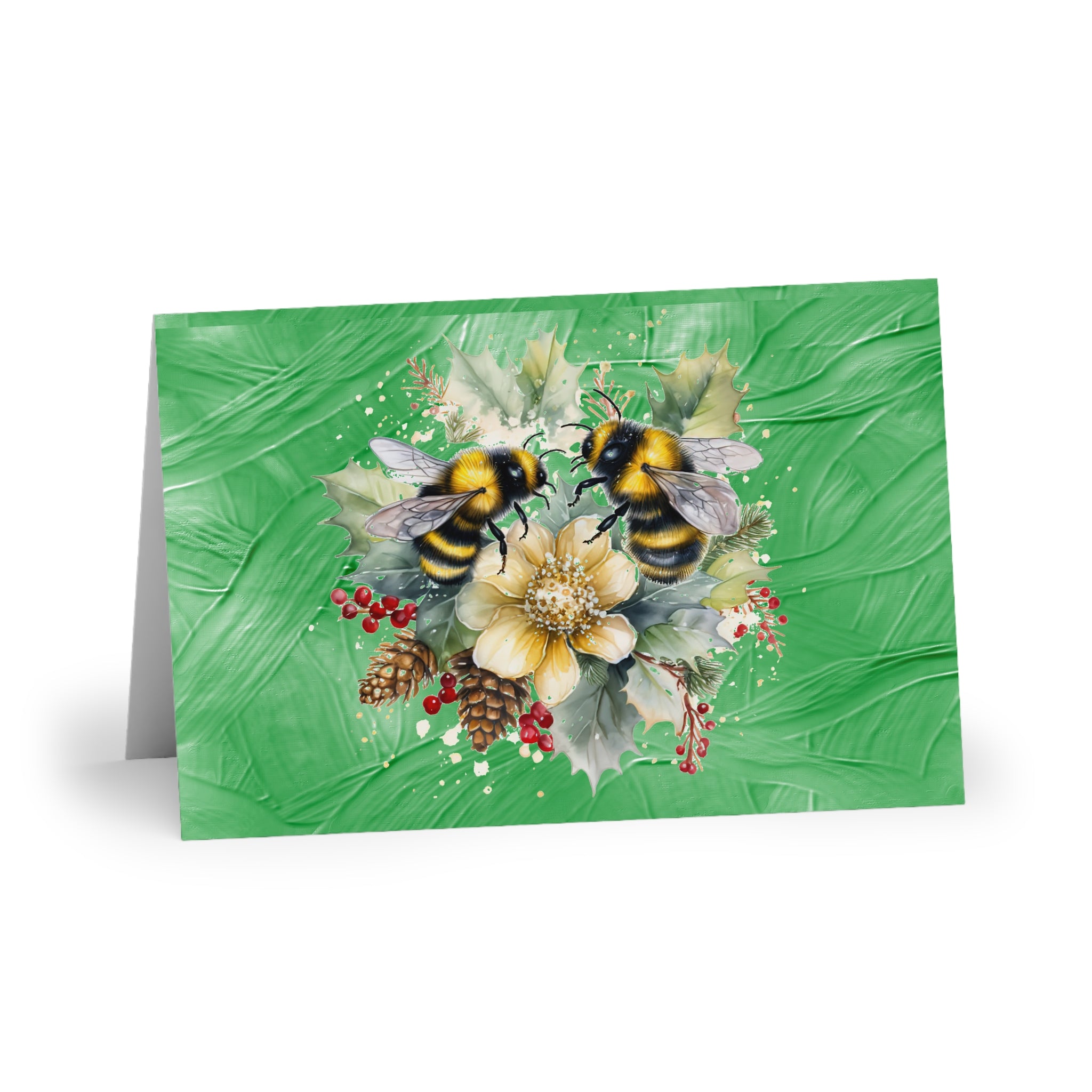 Christmas Floral Bees (1 or 10-pcs) Paper products holiday store
