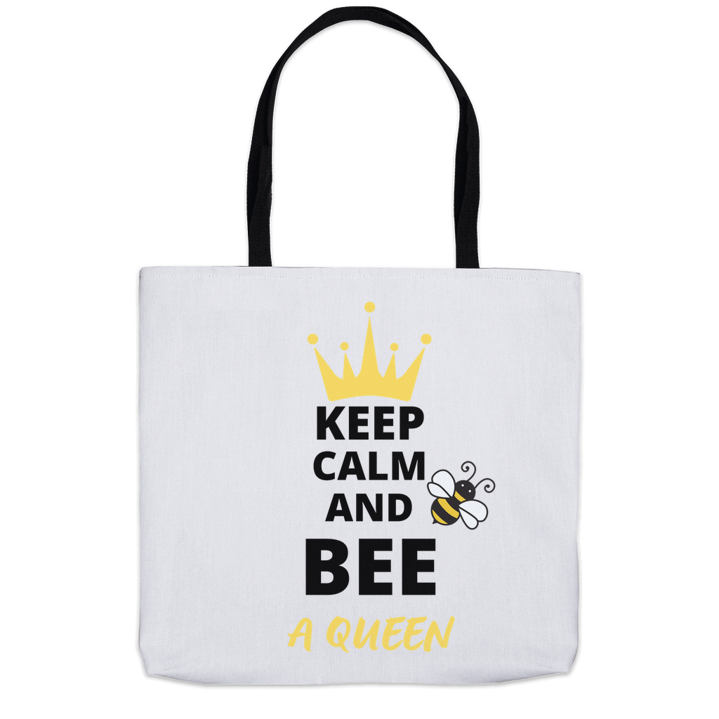 Keep Calm and Bee a Queen Tote Bag 18x18 inch Shopping Totes bee tote bag gift for bee lover gifts original art tote bag totes zero waste bag
