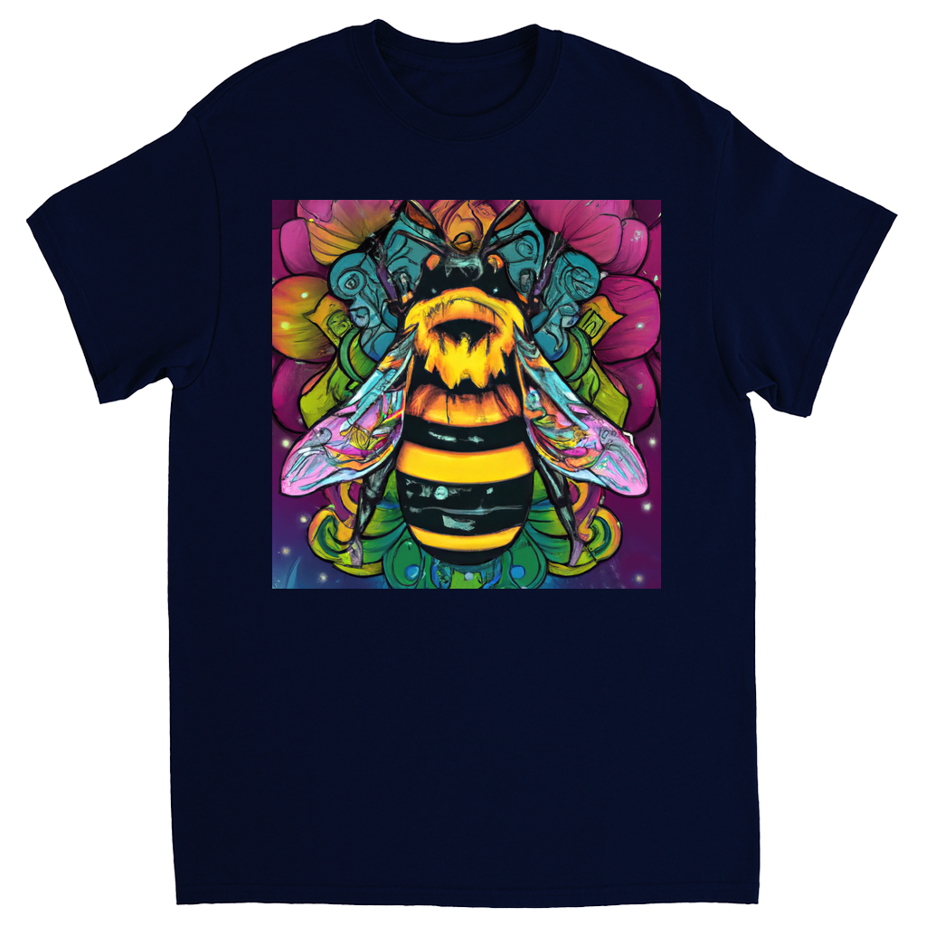 Psychic Bee Unisex Adult T-Shirt Navy Blue Shirts & Tops apparel