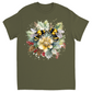 Bees on Christmas Holly Unisex Adult T-Shirts Military Green holiday store