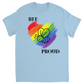 Bee Proud Heart Unisex Adult T-Shirt Light Blue Shirts & Tops