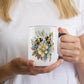 Bees On Christmas Holly 11 oz. Accent Mug 11 oz White with Black Accents Coffee & Tea Cups gifts holiday store