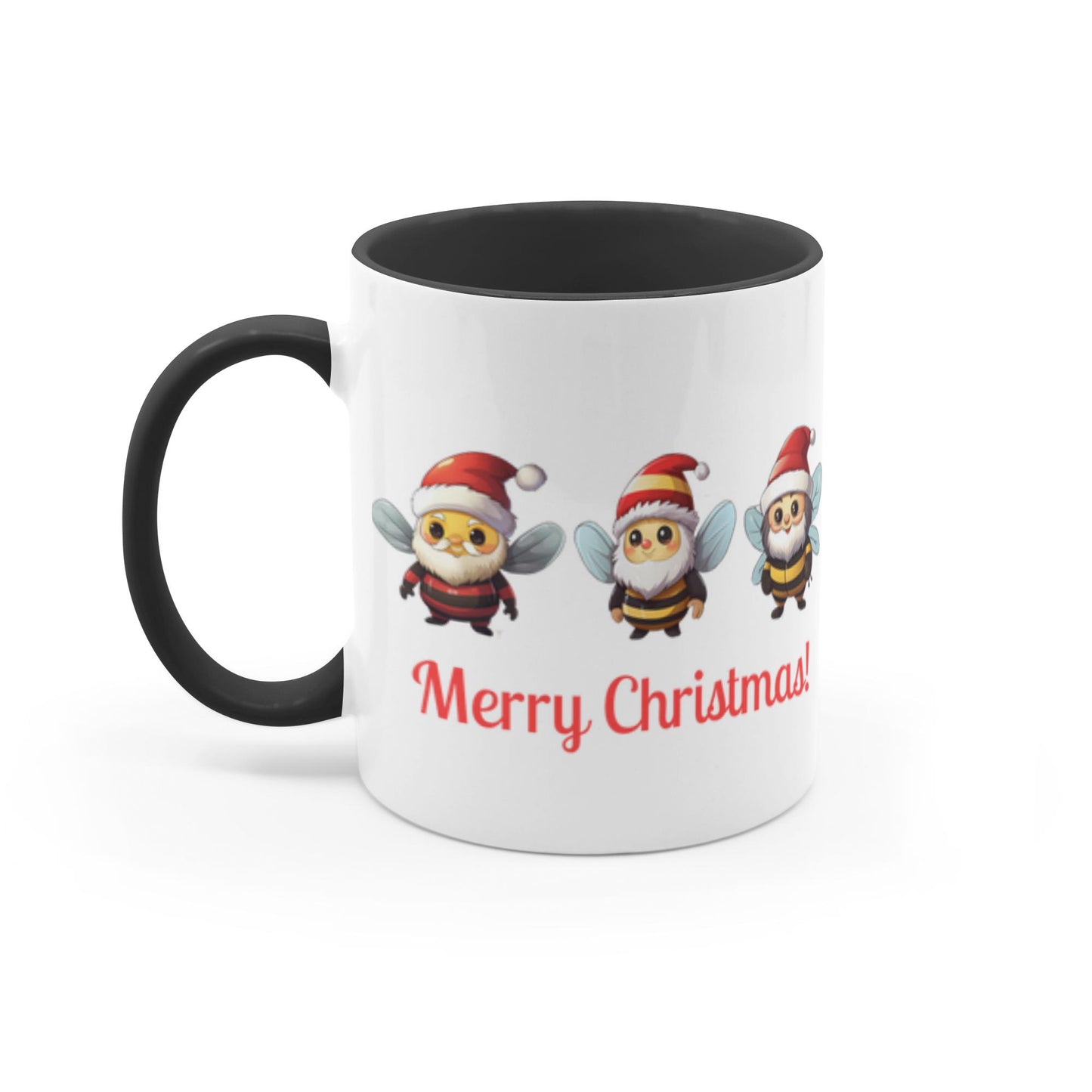 Merry Christmas 11 oz. Accent Mug 11 oz White with Black Accents Coffee & Tea Cups gifts holiday store