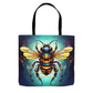 Bright Bee 1 Tote Bag 13x13 inch Shopping Totes bee tote bag gift for bee lover gifts original art tote bag totes zero waste bag