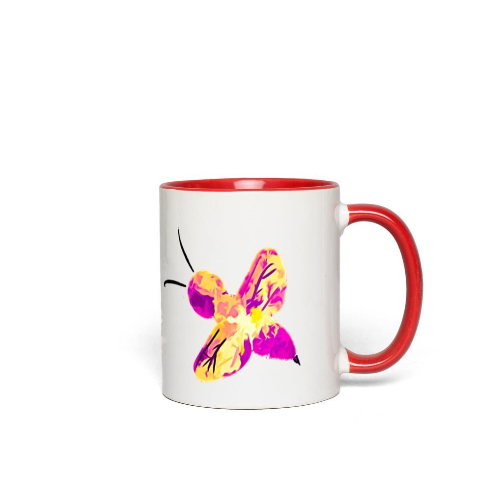 Abstract Pink and Yellow Bee Accent Mug - That Bee Place