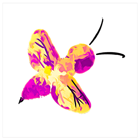 Abstract Pink and Yellow Bee Poster - That Bee Place