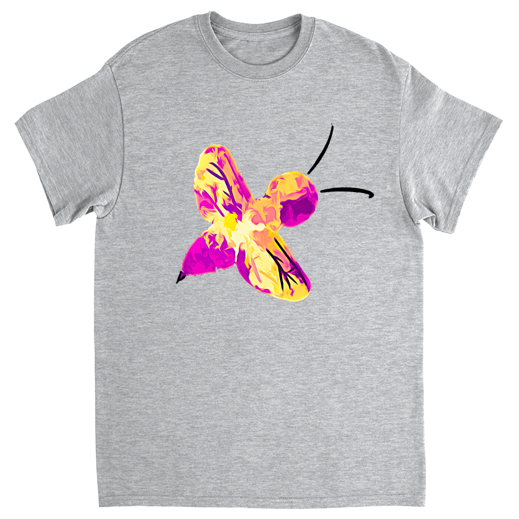 Abstract Pink and Yellow Bee Unisex Adult T - Shirt - That Bee Place