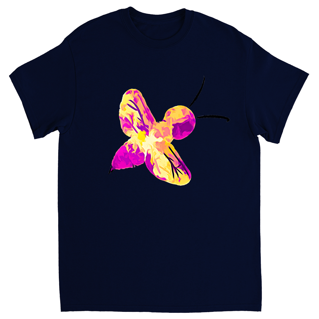 Abstract Pink and Yellow Bee Unisex Adult T - Shirt - That Bee Place