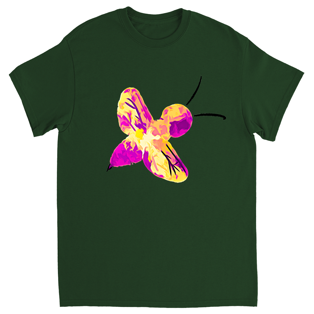 Abstract Pink and Yellow Bee Unisex Adult T - Shirt - That Bee Place