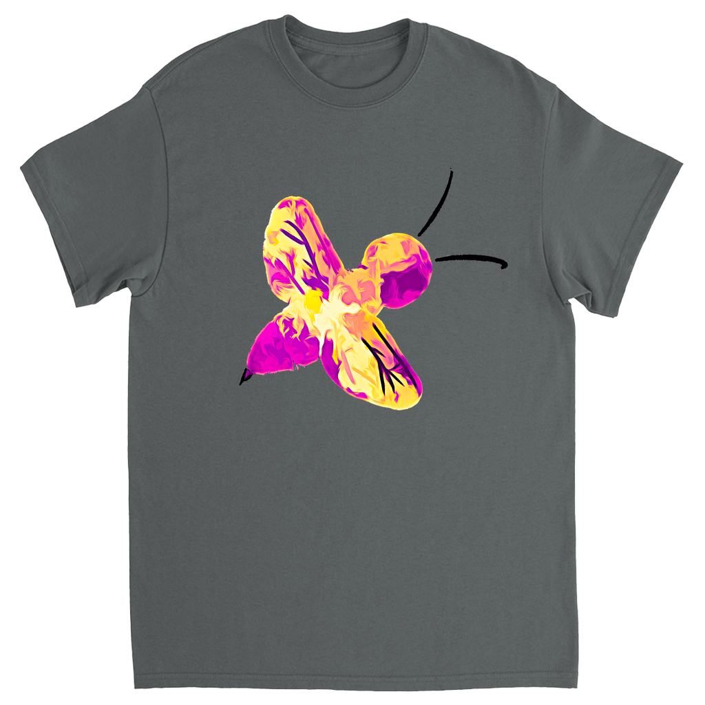 Abstract Pink and Yellow Bee Unisex Adult T - Shirt - That Bee Place