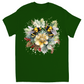 Bees on Christmas Holly Unisex Adult T-Shirts Turf Green holiday store