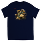 Bees on Christmas Flowers Dark Adult Unisex T-Shirts Navy Blue Shirts & Tops holiday store