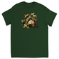 Bees on Christmas Flowers Dark Adult Unisex T-Shirts Forest Green Shirts & Tops holiday store