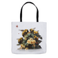 Bees on Christmas Flowers Tote Bag 13x13 inch Shopping Totes bee tote bag gift for bee lover gifts holiday store original art tote bag totes zero waste bag