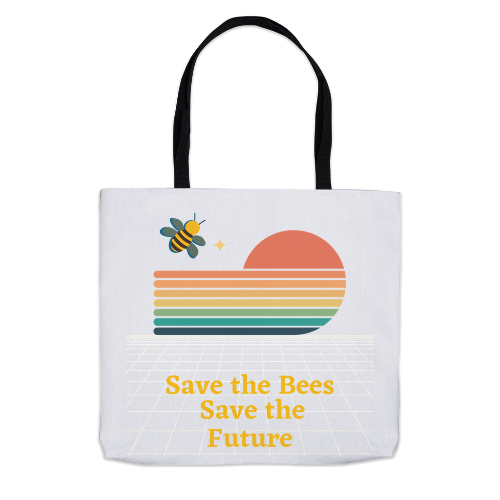 Save the Bees Save the Future Tote Bag 13x13 inch Shopping Totes bee tote bag gift for bee lover gifts original art tote bag totes zero waste bag