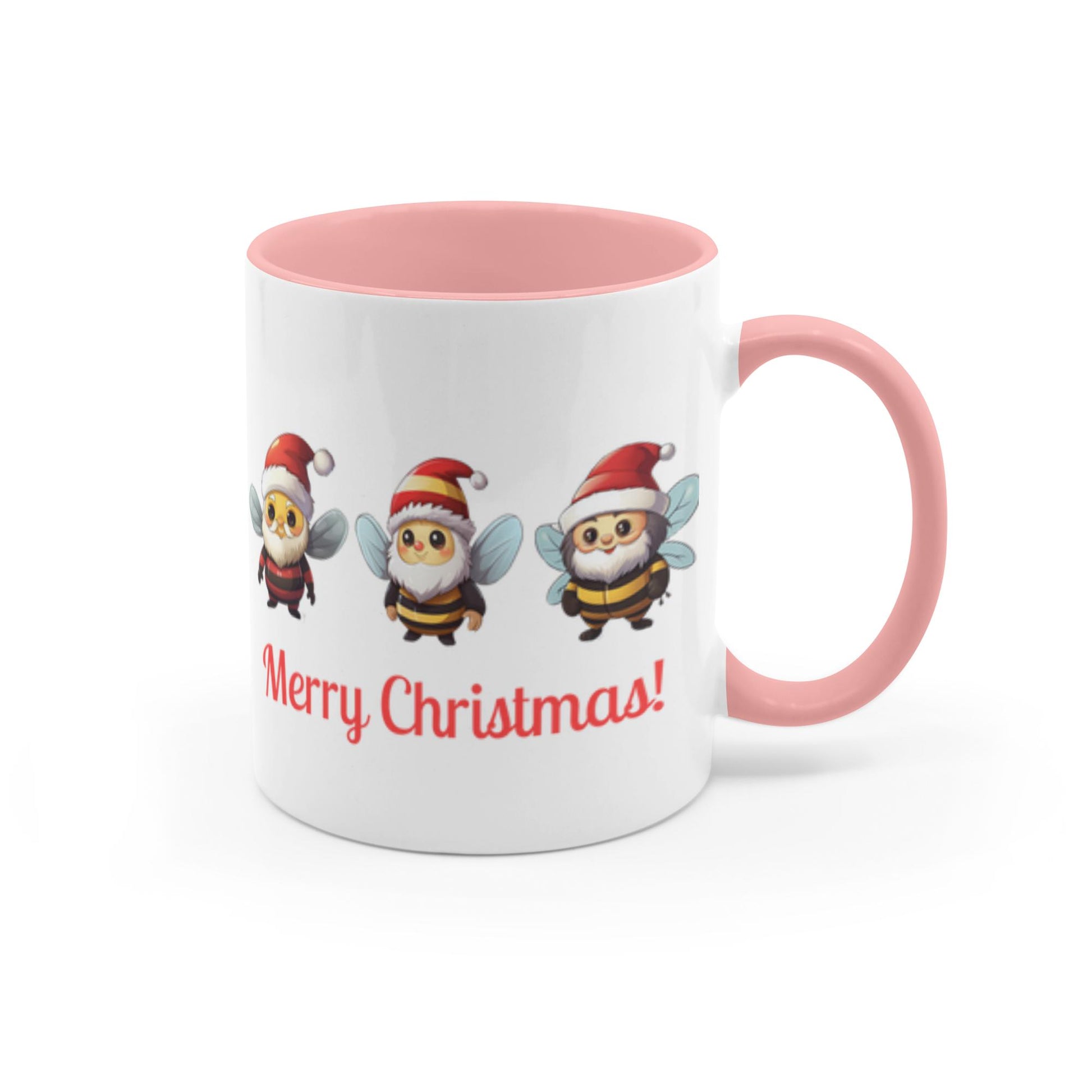 Merry Christmas 11 oz. Accent Mug 11 oz White with Pink Accents Coffee & Tea Cups gifts holiday store
