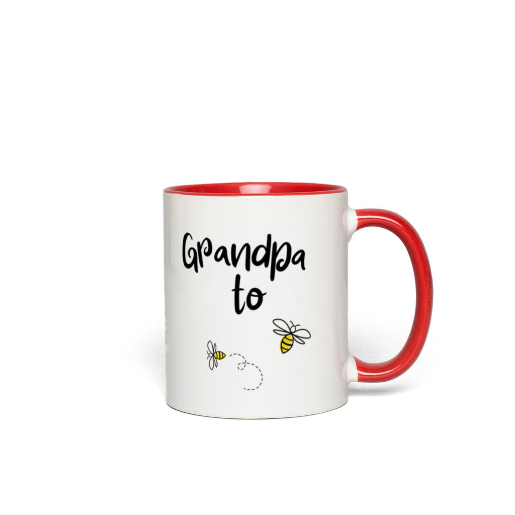 Grandpa to Bee Accent Mug 11 oz White with Red Accents Coffee & Tea Cups gifts