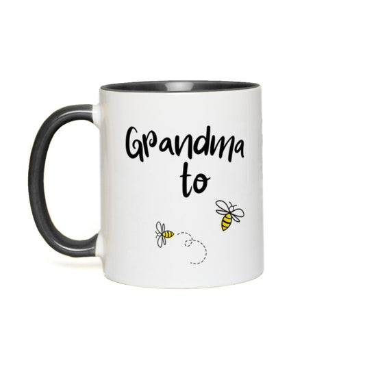Grandma to Bee Accent Mug 11 oz White with Black Accents Coffee & Tea Cups gifts