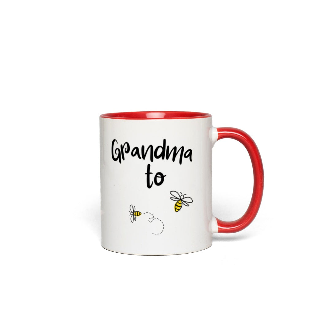 Grandma to Bee Accent Mug 11 oz White with Red Accents Coffee & Tea Cups gifts