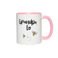 Grandpa to Bee Accent Mug 11 oz White with Pink Accents Coffee & Tea Cups gifts
