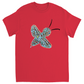 Abstract Twirly Blue Bee Unisex Adult T-Shirt Red Shirts & Tops apparel