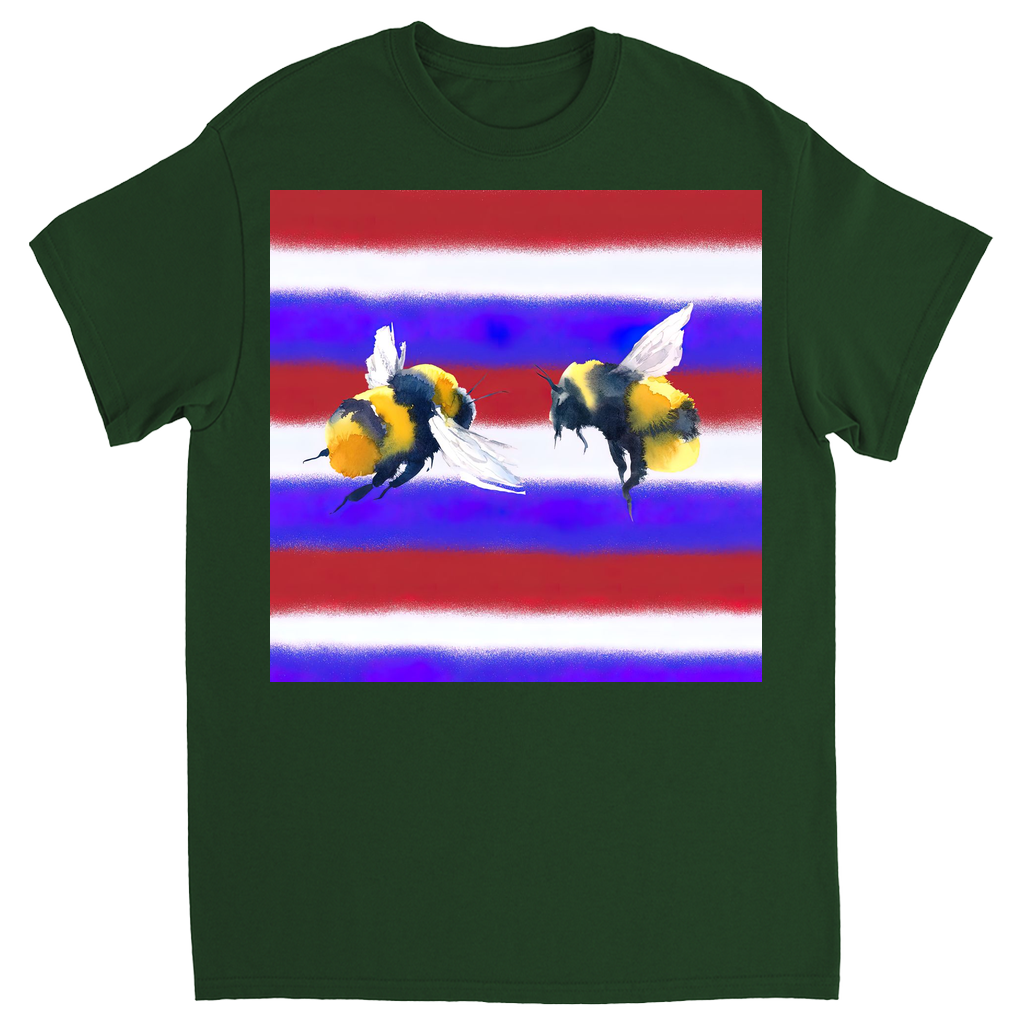American Bees Unisex Adult T-Shirt Forest Green Shirts & Tops apparel