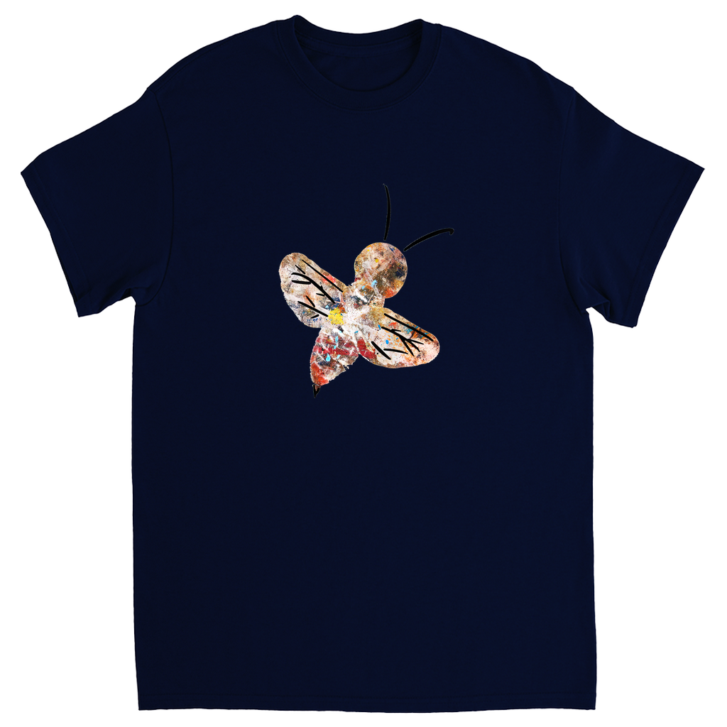 Abstract Crayon Bee Unisex Adult T-Shirt Navy Blue Shirts & Tops apparel