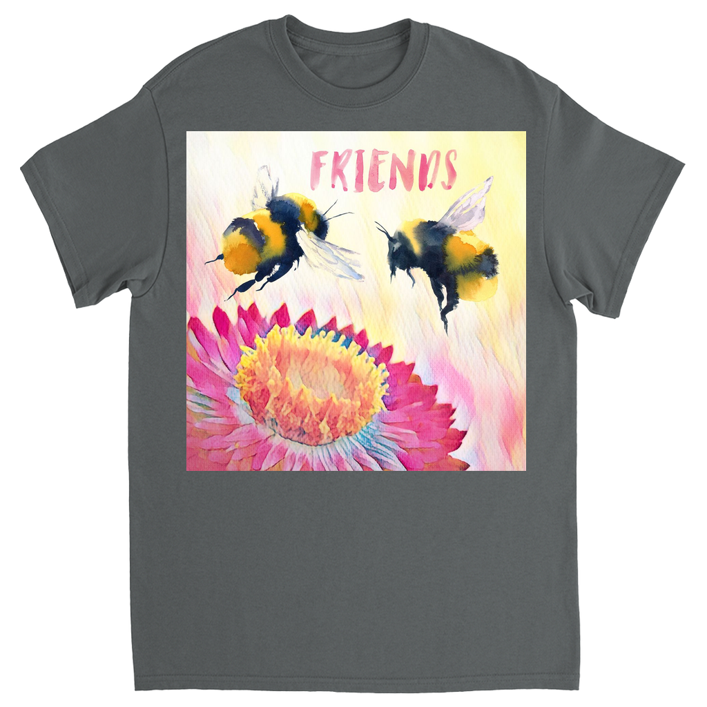 Cheerful Friends Unisex Adult T-Shirt Charcoal Shirts & Tops apparel