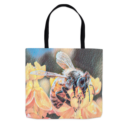 Watercolor Bee Sipping Tote Bag 13x13 inch Shopping Totes bee tote bag gift for bee lover gifts original art tote bag totes zero waste bag