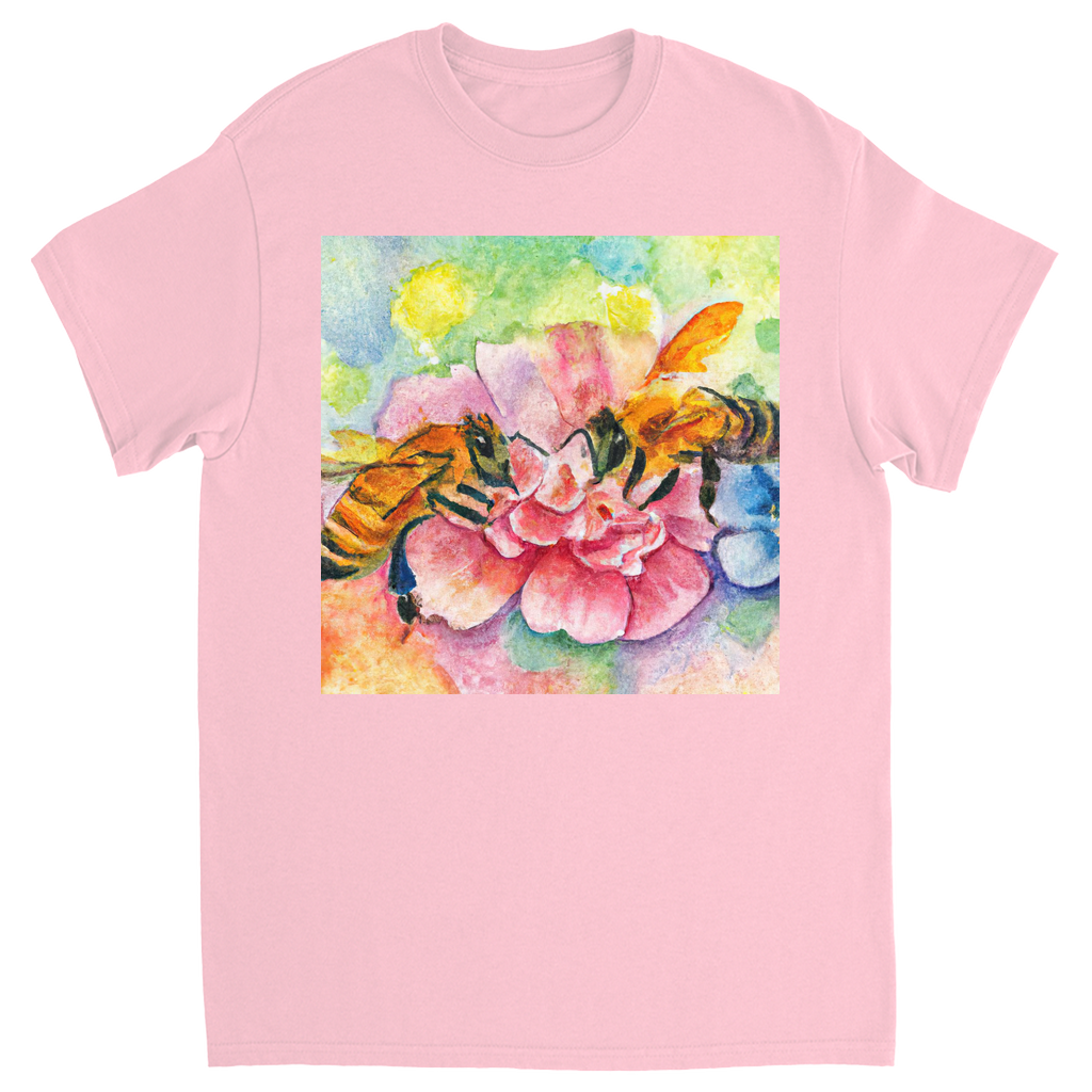 Bees Talking it Over Unisex Adult T-Shirt Light Pink Shirts & Tops apparel Bees Talking it Over