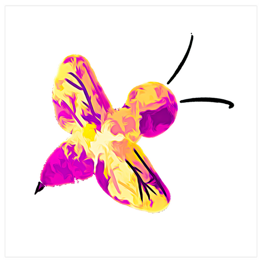 Abstract Pink and Yellow Bee Poster 12x12 inch Posters, Prints, & Visual Artwork Abstract Pink and Yellow Bee Poster Prints