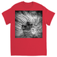 Black and White Bees on Flower Unisex Adult T-Shirt Red Shirts & Tops apparel