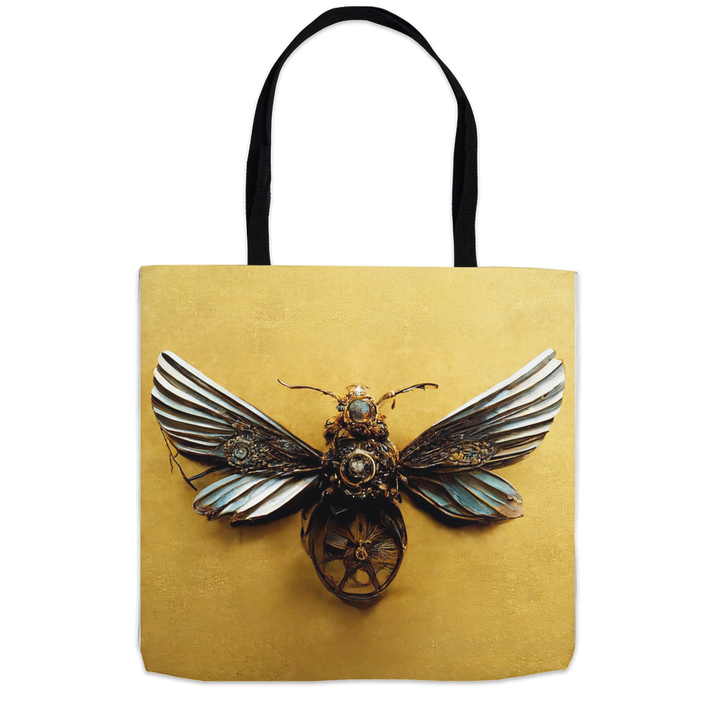 Vintage Metal Bee Tote Bag 18x18 inch Shopping Totes bee tote bag gift for bee lover gifts original art tote bag Steampunk Jewelry Bee totes zero waste bag