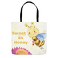 Pastel Sweet as Honey Tote Bag Shopping Totes bee tote bag gift for bee lover gifts original art tote bag totes zero waste bag