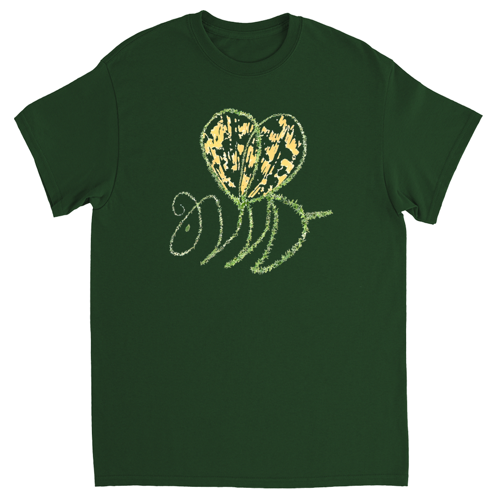Leaf Bee Unisex Adult T-Shirt Forest Green Shirts & Tops apparel