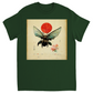 Vintage Japanese Bee with Sun Unisex Adult T-Shirt Forest Green Shirts & Tops apparel Vintage Japanese Bee with Sun
