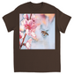 Water Color Bee with Flower Unisex Adult T-Shirt Dark Chocolate Shirts & Tops apparel