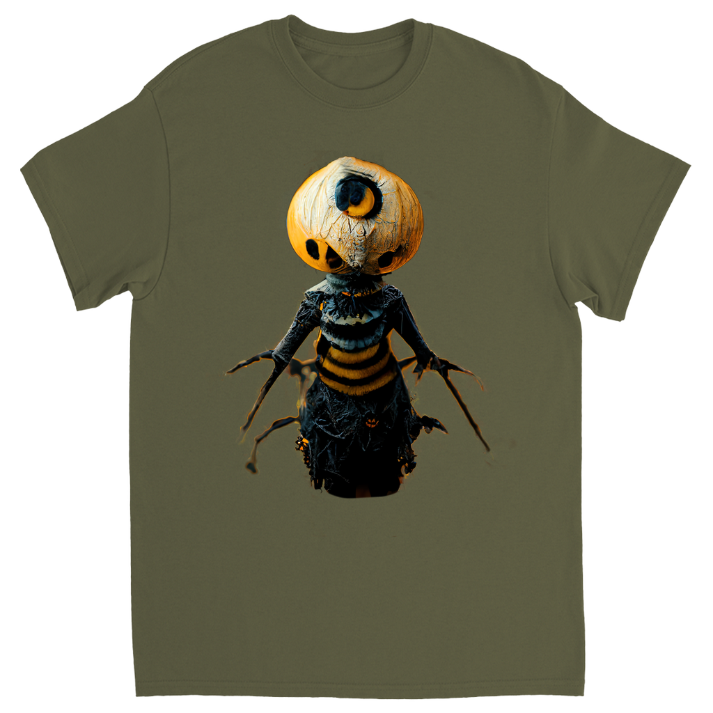 Scary Bee Man Halloween Unisex Adult T-Shirt Military Green Shirts & Tops halloween