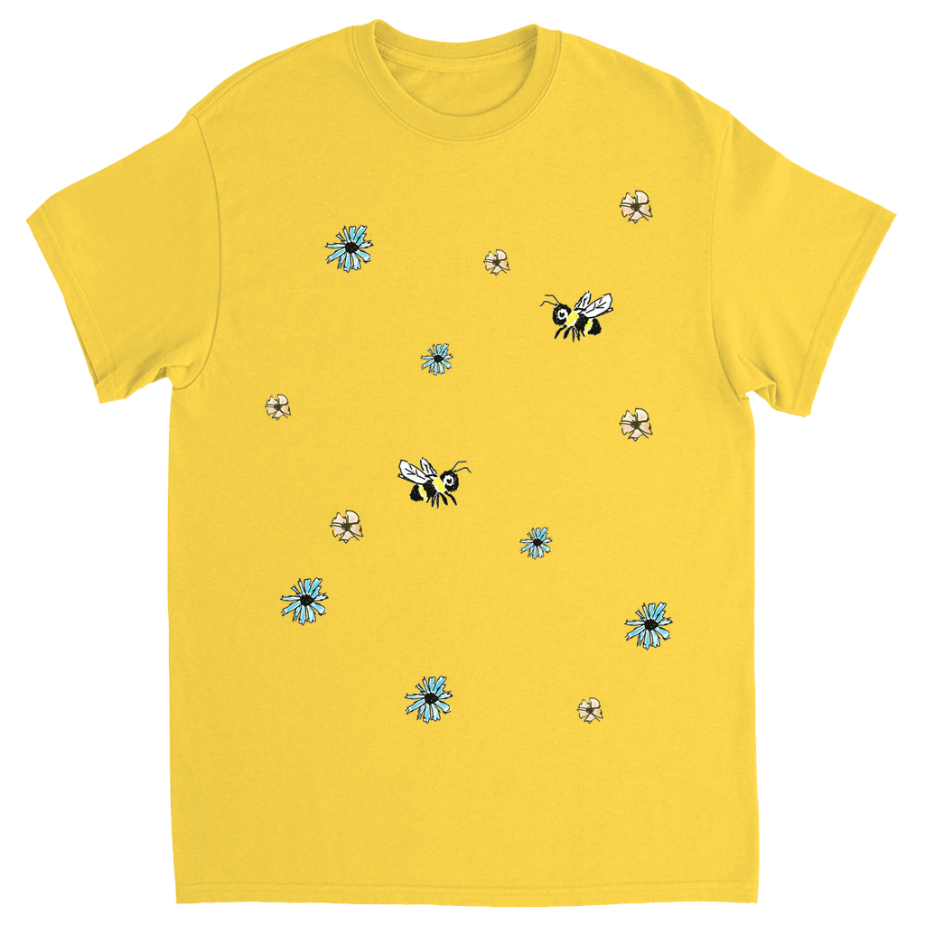 Scratch Drawn Bee Unisex Adult T-Shirt Daisy Shirts & Tops apparel Scratch Drawn Bee