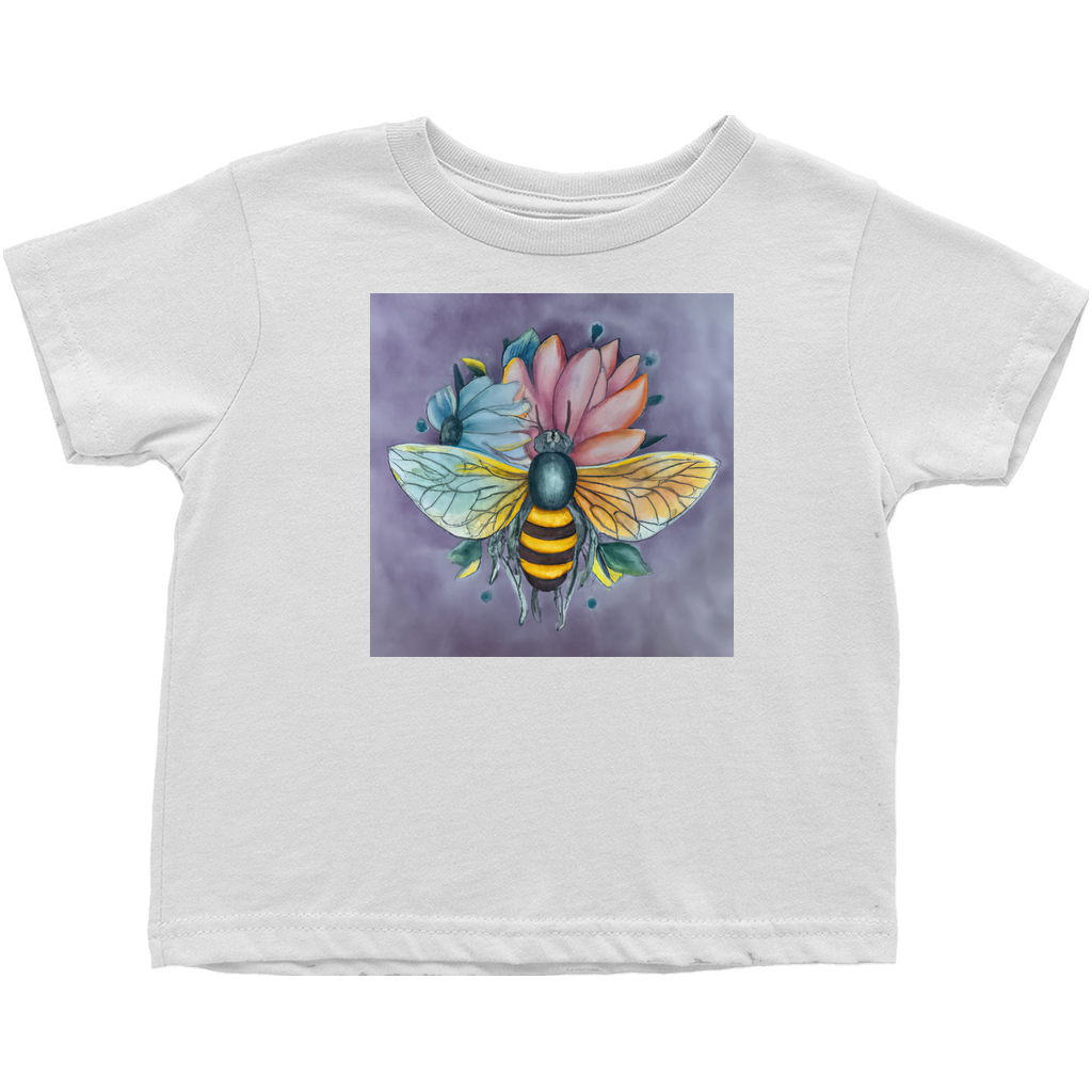 Pastel Dreams Bee Toddler T-Shirt White Baby & Toddler Tops apparel Pastel Dreams Bee