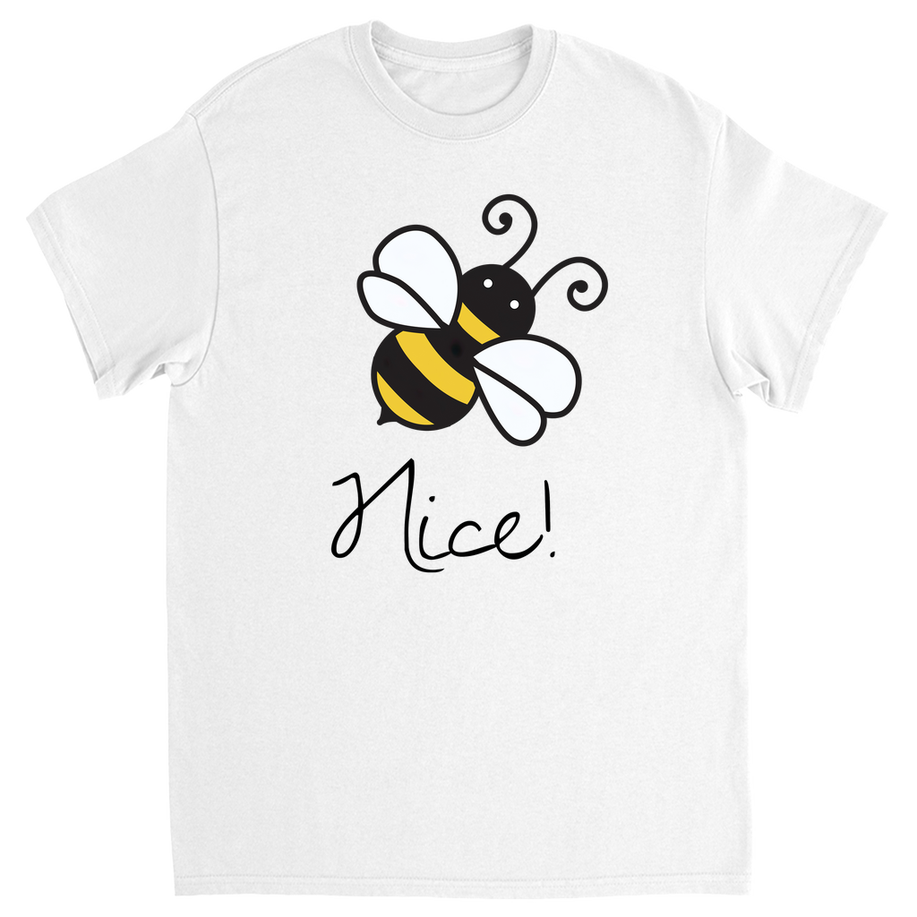 Bee Nice Unisex Adult T-Shirt White Shirts & Tops apparel