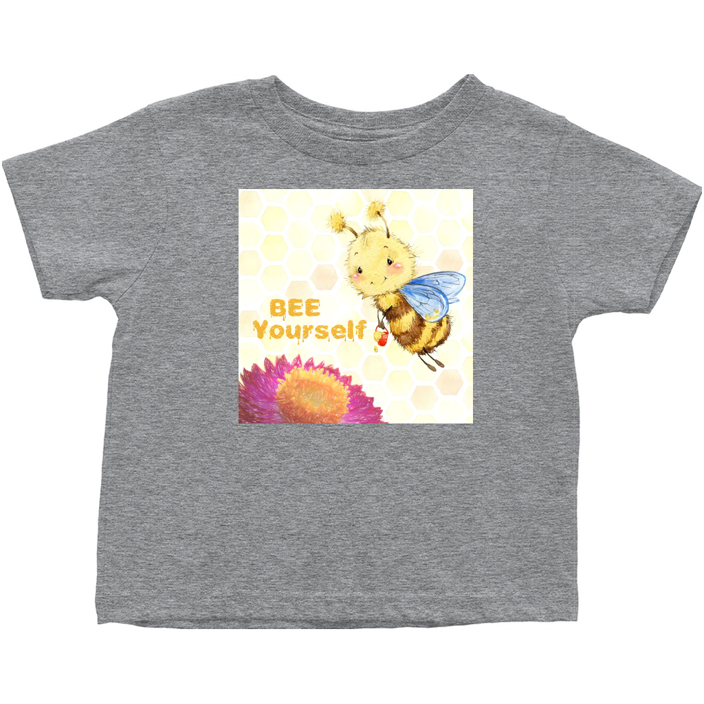 Pastel Bee Yourself Toddler T-Shirt Heather Grey Baby & Toddler Tops apparel